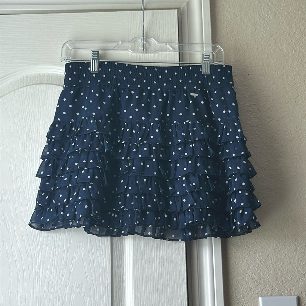 Blue polka dot skirt